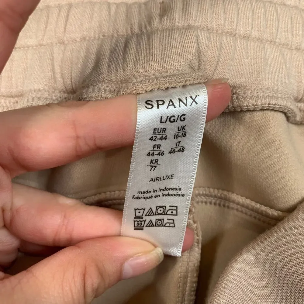 Spanx Pants Womens L Large Sand AirEssentials Wide Leg Drawcord Relax Fit Sweat - Picture 6 of 11